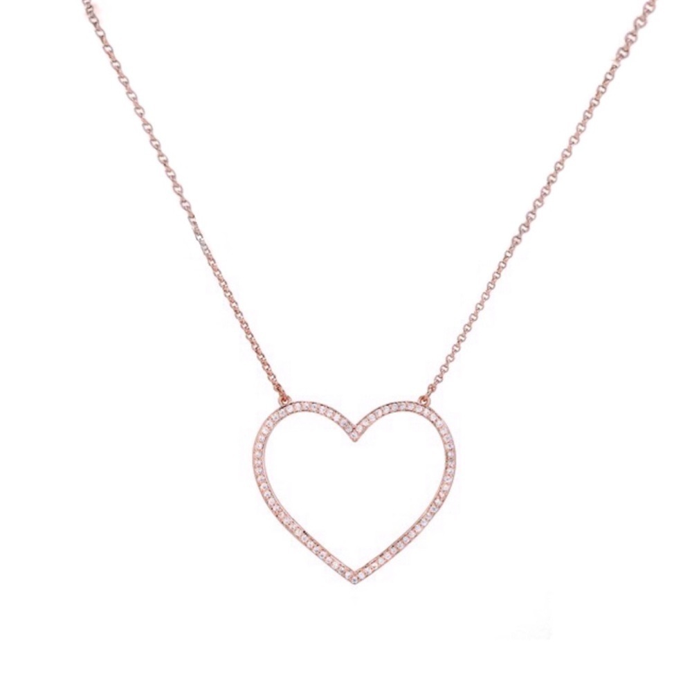 KATE SPADE • Rose Gold Yours Truly Open Heart Necklace